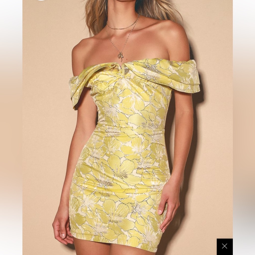 Lulus Yellow Floral Dress